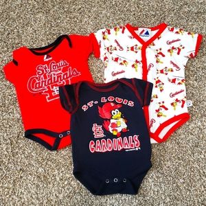 St. Louis Cardinals 3 pack Onesies 0-3 month